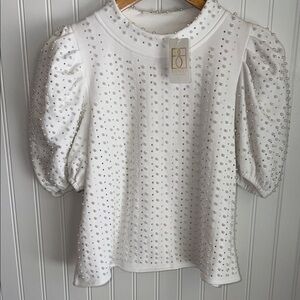 White Embellished Blouse